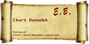 Ekert Benedek névjegykártya